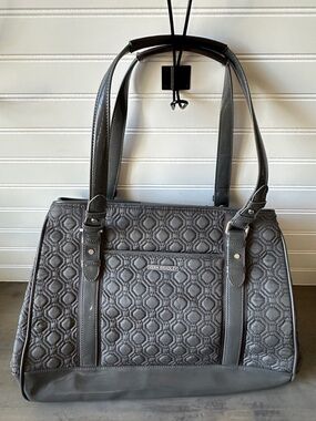 Vera Bradley Gray Quilted Shoulder Tote